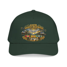 Load image into Gallery viewer, Mid Profile Baseball Cap - Army - 116th Assault Helicopter Co w  Aviator Badge w VN SVC - HORNETS - 3D - Enhanced
