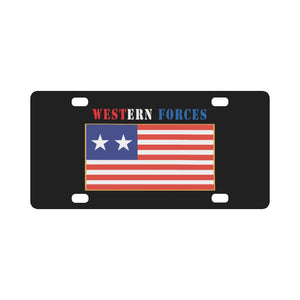 Flag - Western Forces - 2 Star Flag w Txt X 300 Classic License Plate