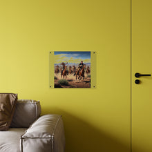 Load image into Gallery viewer, Acrylic Wall Art Panel - Apache Indians attacking a Pony Express Rider
