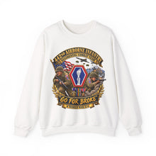 Load image into Gallery viewer, Crewneck Sweatshirt - Army - 442nd Airborne Infantry Regimental Combat Team - 3D - Enhanced with EUR WWII SVC
