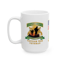 Load image into Gallery viewer, White Ceramic Mug — Army - Sentry Dog - 212th Military Police Company - 720th MP Bn w VN Svc Ribbons
