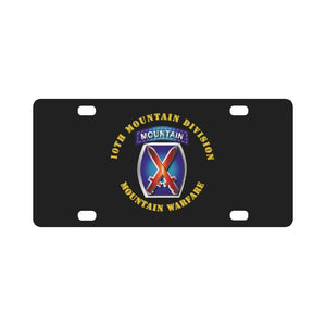 Army - 10th Mountain Division - SSI Classic License Plate