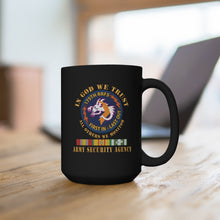 Load image into Gallery viewer, Black Mug 15oz - 176th RRFS - First In Last Out - SSI - In God we Trust - ASA w VN SVC X 300
