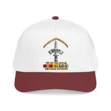 Load image into Gallery viewer, Mid Profile Baseball Cap - Army - Badge - LRRP - Tip of the Spear - Vietnam Vet w SVC - 3D - Enhanced
