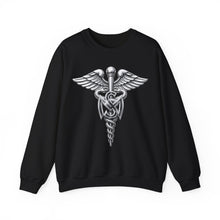 Load image into Gallery viewer, Crewneck Sweatshirt - Army Medical Service Corps (MS) Branch Insignia - 3D - Silver - Enhanced
