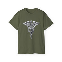 Load image into Gallery viewer, Unisex Ultra Cotton Tee - Army Medical Service Corps (MS) Branch Insignia - 3D - Silver - Enhanced
