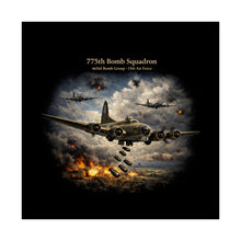 Load image into Gallery viewer, 775th Bomb Squadron Matte Poster — 'Bomb Run' Vintage WWII Aviation Print
