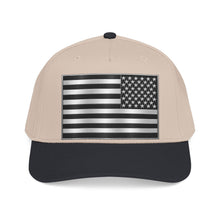 Load image into Gallery viewer, Mid Profile Baseball Cap - Flag - United States - Black and White - 3D - Enhanced

