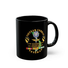 Load image into Gallery viewer, Black Mug (11oz/15oz) - Army - Vietnam Combat Cavalry Veteran w 11th Aviation Group - 1st Cav Div X 300
