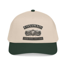 Load image into Gallery viewer, Mid Profile Baseball Cap - USCG - Coxswain w txt - Silver - 3D - Enhanced
