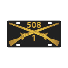 Load image into Gallery viewer, Army - 1st Bn, 508th Infantry Regiment Branch wo Txt X 300 Classic License Plate
