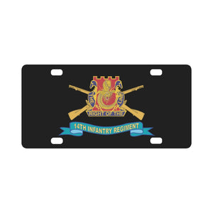 Army - 14th Infantry Regiment w Br - SSI - Ribbon X 300 Classic License Plate