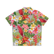 Load image into Gallery viewer, Men&#39;s Hawaiian Shirt (AOP) - Light Grey - Tropical Flowers X 300
