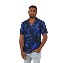 Load image into Gallery viewer, Men's Hawaiian Camp Shirt — Electric zebra glow
