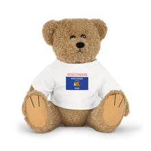 Load image into Gallery viewer, Plush Toy with T-Shirt - Wisconsin Baby with Wisconsin Flag
