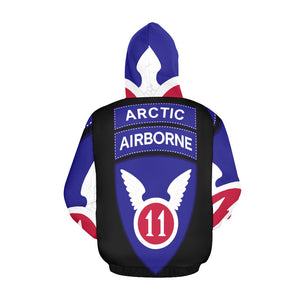 Men's All Over Print Hoodie (USA Size) (Model H13) - 11th Airborne Division w Arctic Tab wo Txt