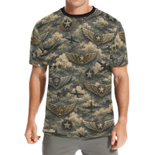 Load image into Gallery viewer, Vintage Military Aviation Emblem Pattern Men's All Over Print Crew Neck T-Shirt
