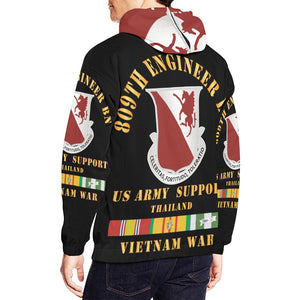 Men's All Over Print Hoodie (USA Size) (Model H13) - Army - 809th Engineer Bn - Thailand w VN SVC