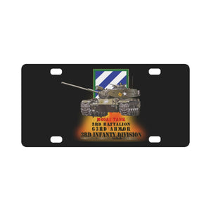 Army - 3rd Bn 63rd Armor - 3rd Inf Div - M60A1 Tank X 300 Classic License Plate