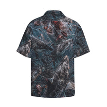 Load image into Gallery viewer, Camo Pattern - Shark Feeding Frenzy Ghost Men's All Over Print Hawaiian Shirt With Chest Pocket
