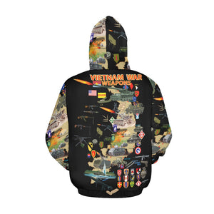 Men's All Over Print Hoodie (USA Size) (Model H13) - Map - Vietnam Units -with Wpns - Equipment