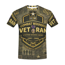 Load image into Gallery viewer, Men's All Over Print Crew Neck T-Shirt - Tribute Tee - United States Army Combat Wounded Veteran
