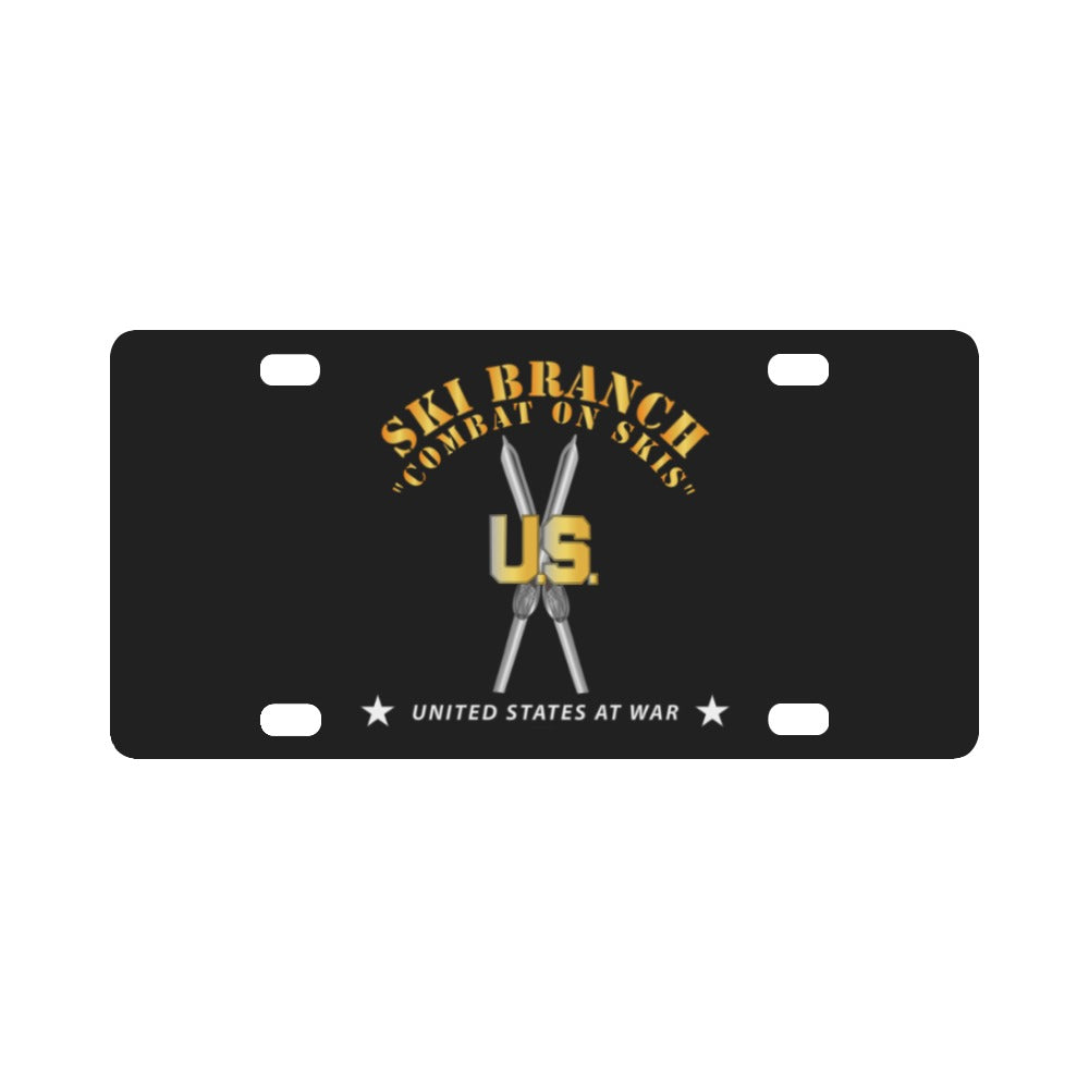 Army - Ski Branch - Combat on Skis X 300 Classic License Plate