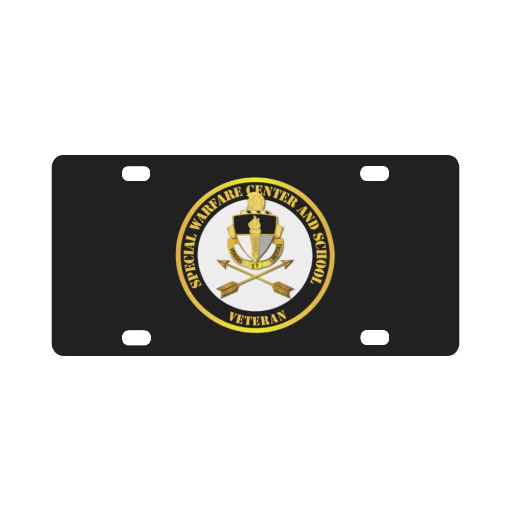 SOF - JFK Special Warfare Center and School Veteran Classic License Plate