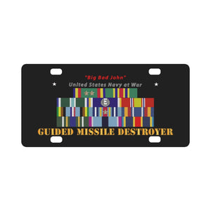 Navy - Destroyer - USS John S McCain - Ships Ribbons ONLY Classic License Plate