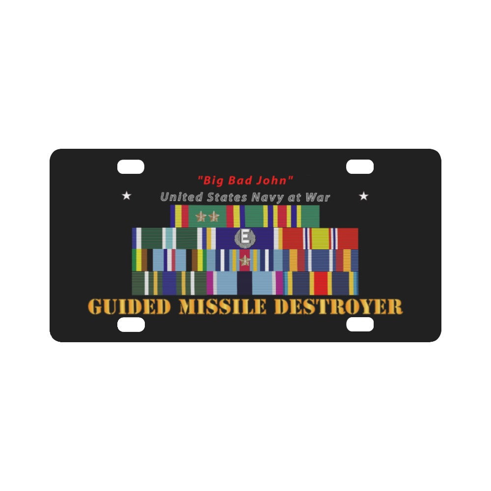 Navy - Destroyer - USS John S McCain - Ships Ribbons ONLY Classic License Plate