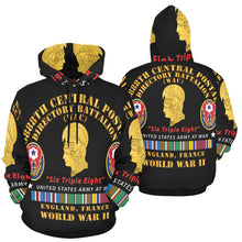 Load image into Gallery viewer, Men&#39;s All Over Print Hoodie (USA Size) (Model H13) - 6888th Central Postal Directory Battalion - WWII w EU SVC
