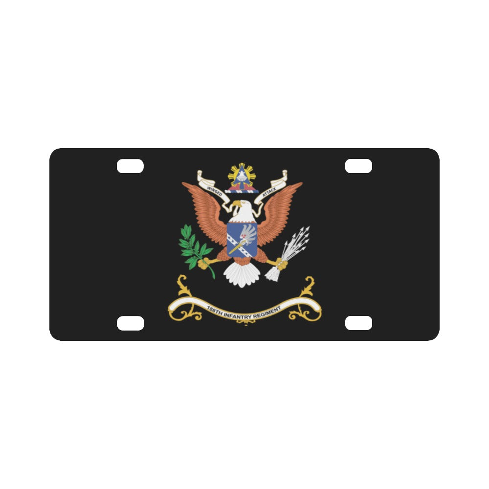 Army - Regimental Colors - 188th Infantry Regiment - WINGED ATTACK X 300 Classic License Plate