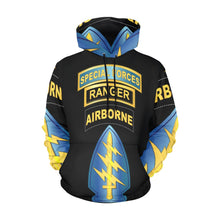 Load image into Gallery viewer, Men&#39;s All Over Print Hoodie (USA Size) (Model H13) - SOF - Airborne - SF SSI - SF Tab - Ranger Tab
