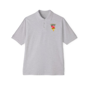 Men's Piqué Polo - US Army Mom w Heart - Yellow Ribbon