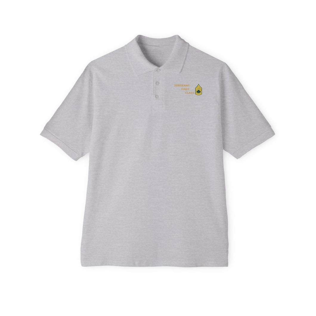 Men's Piqué Polo - Sergeant First Class w Lateral Txt