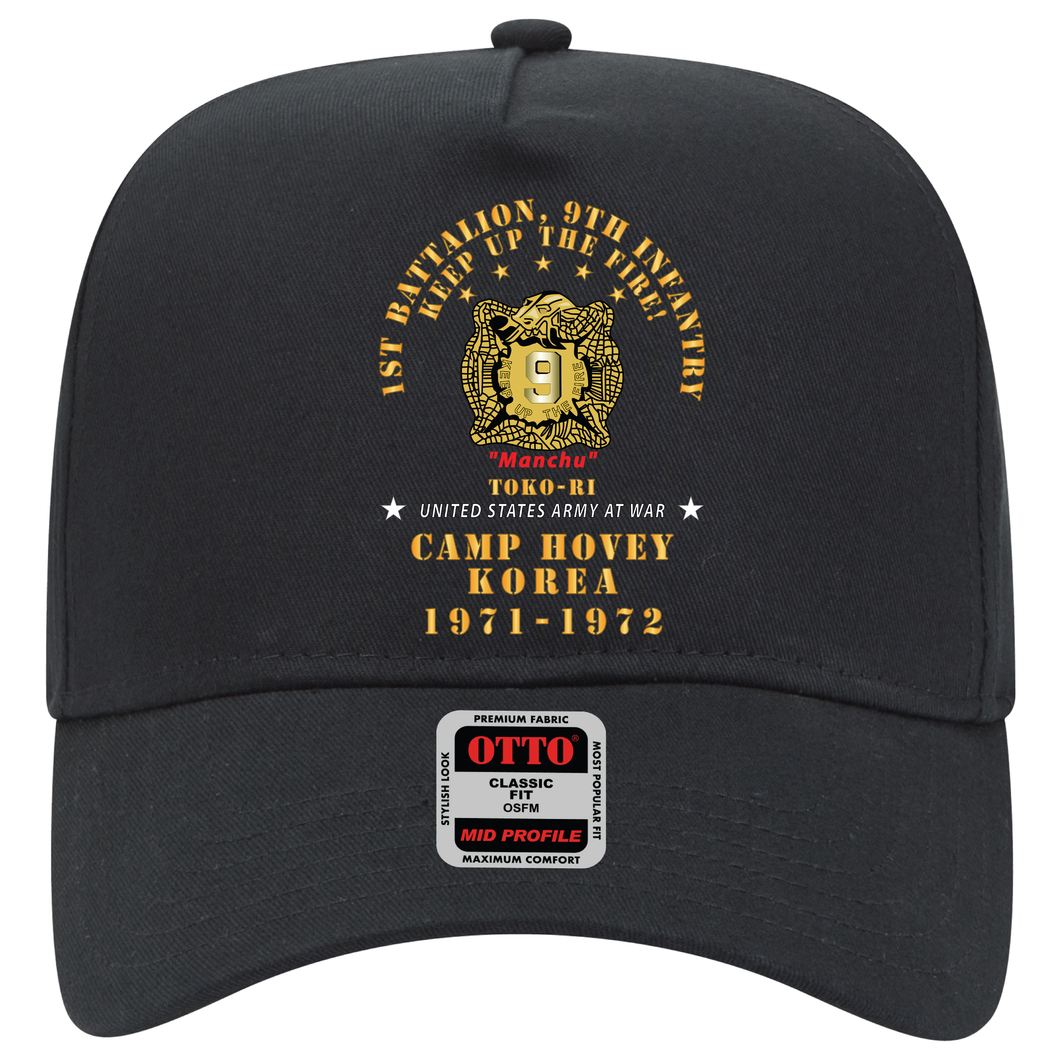 Baseball Cap - Army - 1st Battalion, 9th Infantry - Manchus - Keep Up the Fire - Camp Hovey Korea - Toko-ri X 300