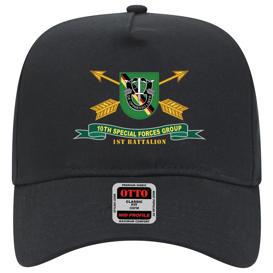 Baseball Cap - 1st Battalion, 10th Special Forces Group - Flash w Br - Ribbon X 300