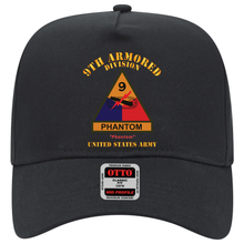 Load image into Gallery viewer, Baseball Cap - Army - SSI - 9th Armored Division w Name Tape - Phantom - US Army X 300
