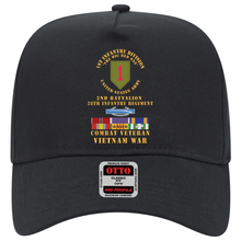 Load image into Gallery viewer, Baseball Cap - 1st Infantry Division - 2nd Bn, 28th Inf Regiment - VN Ribbon Rack Special - BS w 1OLF, PH, AM, NDSM, VCM  4 Campaign Stars, VN SVC Medal
