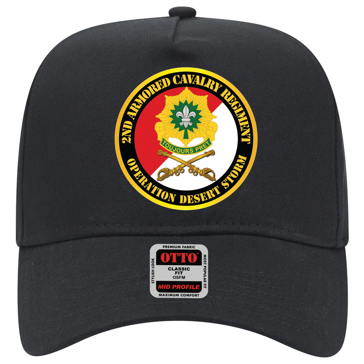 Baseball Cap - 2nd Armored Cavalry Regiment DUI - Red White - Operatio ...