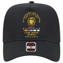 Load image into Gallery viewer, Baseball Cap - Army - 1st Battalion, 9th Infantry - Manchus - Keep Up the Fire - Camp Hovey Korea - Toko-ri w AFEM - COLD SVC - 1973-1974 X 300
