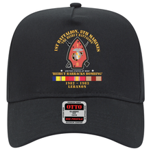 Load image into Gallery viewer, Baseball Cap - USMC - 1st Bn, 8th Marines - Beirut barracks bombing w SVC - 1982-1983 X 300
