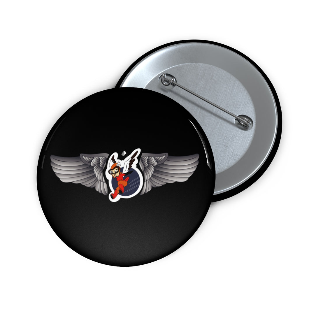 Custom Pin Buttons - AAC - WASP Wing w Finella wo Txt
