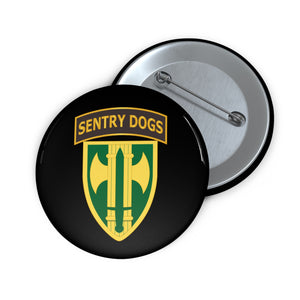 Custom Pin Buttons - Army - 18th MP Brigade - Sentry Dogs Tab wo Txt