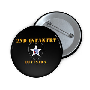 Custom Pin Buttons - Army - 2nd Infantry Division