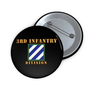 Custom Pin Buttons - Army - 3rd Infantry Division