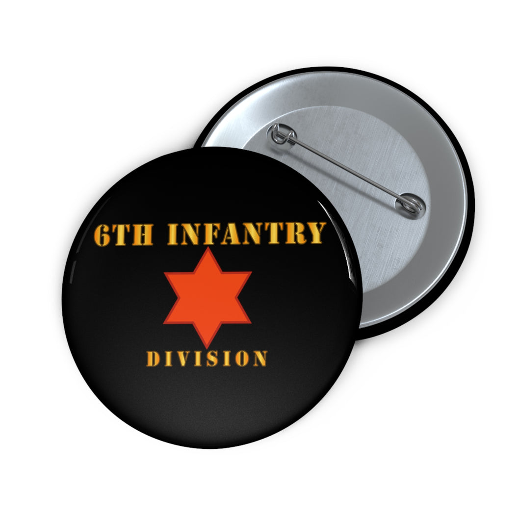 Custom Pin Buttons - Army - 6th Infantry Division