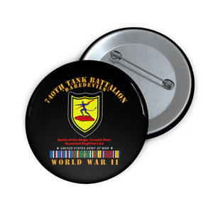 Custom Pin Buttons - Army - 740th Tank Battalion - Daredevils - WWII  EU SVC