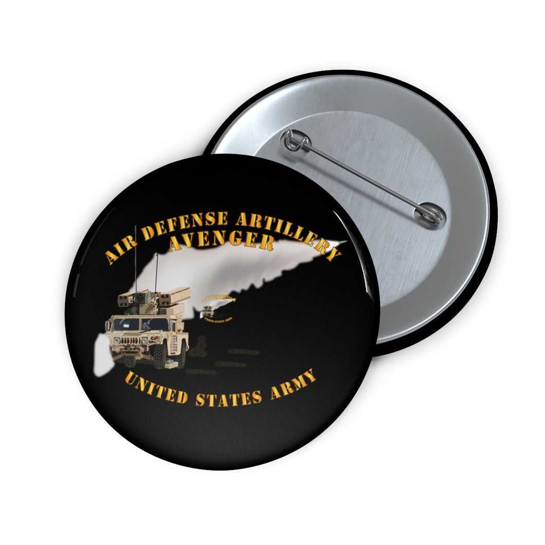 Custom Pin Buttons - Army - Avenger Air Defense - Firing Missile