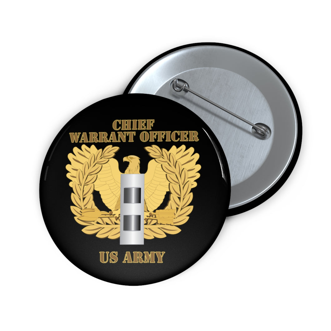 Custom Pin Buttons - Army - Emblem - Warrant Officer - CW2